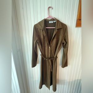 Kathy Ireland olive front button dress (M)